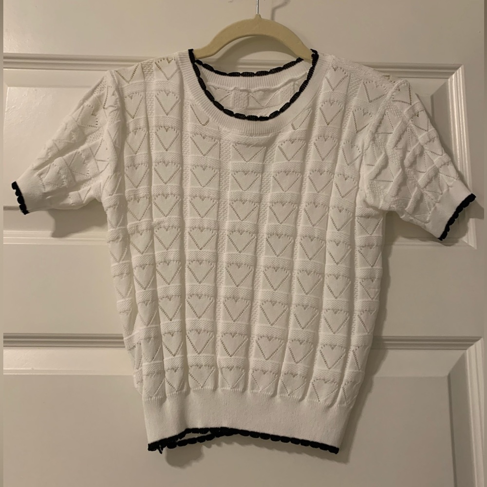 Knit Sweater Top with Hearts